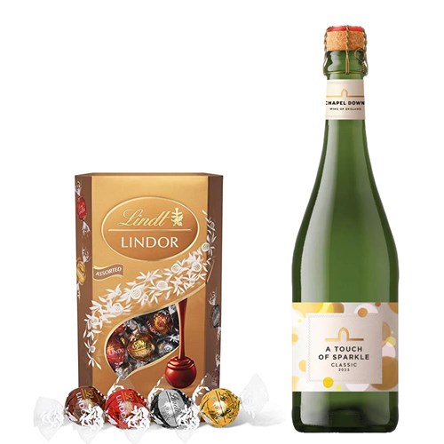 Chapel Down A Touch of Sparkle 75cl With Lindt Lindor Assorted Truffles 200g